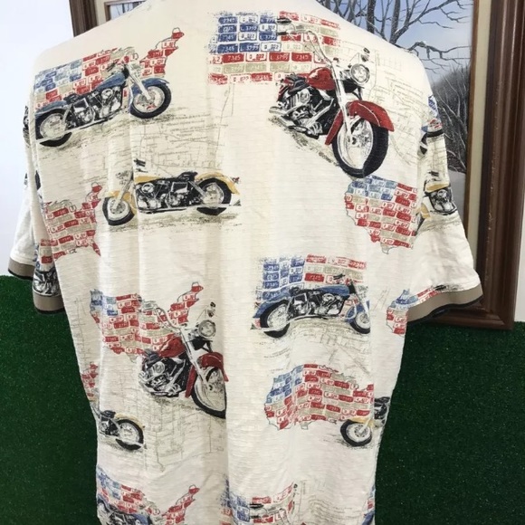 American Summer Polo Shirt Patriotic Motorcycle XL - Picture 6 of 7
